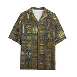 Hawaiian Shirt Wall Engraved Golden Egyptians Symbols