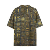 Hawaiian Shirt Wall Engraved Golden Egyptians Symbols