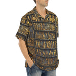 Hawaiian Shirt Golden Egyptian Ornaments