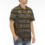 Men's Polo Shirt Golden Egyptian Ornaments