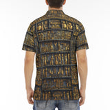 Men's Polo Shirt Golden Egyptian Ornaments