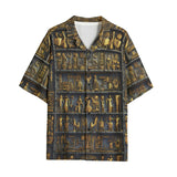 Hawaiian Shirt Golden Egyptian Ornaments