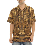 Hawaiian Shirt Golden Egyptian Art