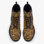 Casual Leather Chunky Boots Golden Egyptian Art