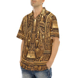 Hawaiian Shirt Golden Egyptian Art