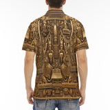 Men's Polo Shirt Golden Egyptian Art