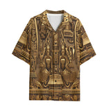 Hawaiian Shirt Golden Egyptian Art