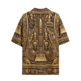 Hawaiian Shirt Golden Egyptian Art