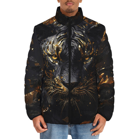 Down-Padded Puffer Jacket Golden Splash Tiger