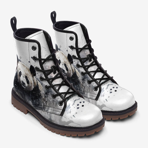 Leather Boots Watercolor Panda