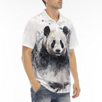 Men's Polo Shirt Watercolor Panda