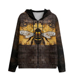 Men's Zip Up Hoodie Honey Bee Wall Art