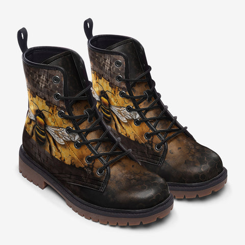 Leather Boots Honey Bee Wall Art