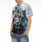 Men's Polo Shirt Watercolor Leopard Art