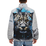Down-Padded Puffer Jacket Watercolor Leopard Art