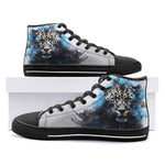 High-Top Canvas Shoes Watercolor Leopard Art