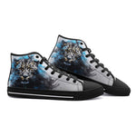 High-Top Canvas Shoes Watercolor Leopard Art
