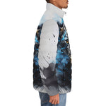 Down-Padded Puffer Jacket Watercolor Leopard Art