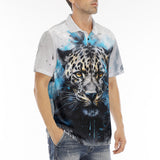 Men's Polo Shirt Watercolor Leopard Art