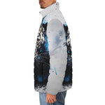 Down-Padded Puffer Jacket Watercolor Leopard Art