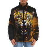 Down-Padded Puffer Jacket Jaguar Roar Paint Splash