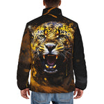 Down-Padded Puffer Jacket Jaguar Roar Paint Splash