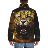 Down-Padded Puffer Jacket Jaguar Roar Paint Splash