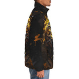 Down-Padded Puffer Jacket Jaguar Roar Paint Splash