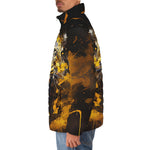 Down-Padded Puffer Jacket Jaguar Roar Paint Splash