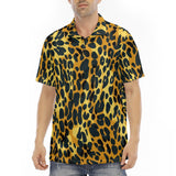 Men's Polo Shirt Golden Leopard Texture