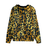 Men's Zip Up Hoodie Golden Leopard Texture