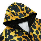 Men's Zip Up Hoodie Golden Leopard Texture