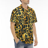 Men's Polo Shirt Golden Leopard Texture