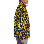 Down-Padded Puffer Jacket Golden Leopard Texture