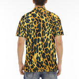 Men's Polo Shirt Golden Leopard Texture