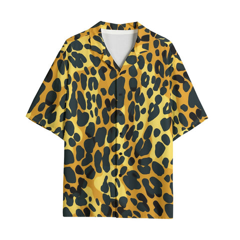 Hawaiian Shirt Golden Leopard Texture