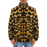 Down-Padded Puffer Jacket Golden Leopard Print