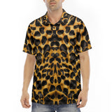 Men's Polo Shirt Golden Leopard Print