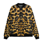 Bomber Jacket Golden Leopard Print