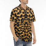 Men's Polo Shirt Golden Leopard Print