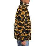 Down-Padded Puffer Jacket Golden Leopard Print