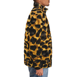 Down-Padded Puffer Jacket Golden Leopard Print