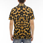 Men's Polo Shirt Golden Leopard Print