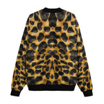 Bomber Jacket Golden Leopard Print