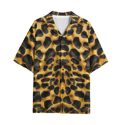 Hawaiian Shirt Golden Leopard Print