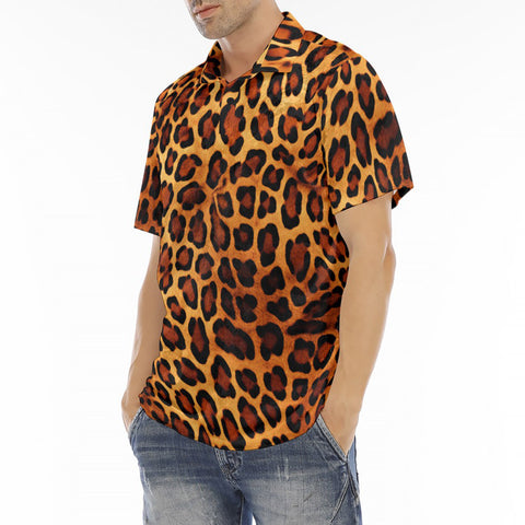 Men's Polo Shirt Leopard Pattern