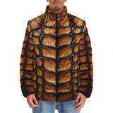 Down-Padded Puffer Jacket Brown Alligator Texture