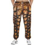 Men's Sweatpants Brown Alligator Texture Print