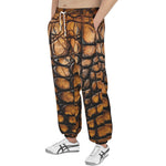 Men's Sweatpants Brown Alligator Texture Print