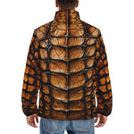 Down-Padded Puffer Jacket Brown Alligator Texture